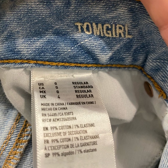 American Eagle Tomgirl jeans size 0 - Picture 5 of 5